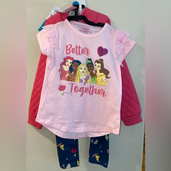 Disney Princess Girls 3 Piece Set Size 4T New - Picture 3 of 10